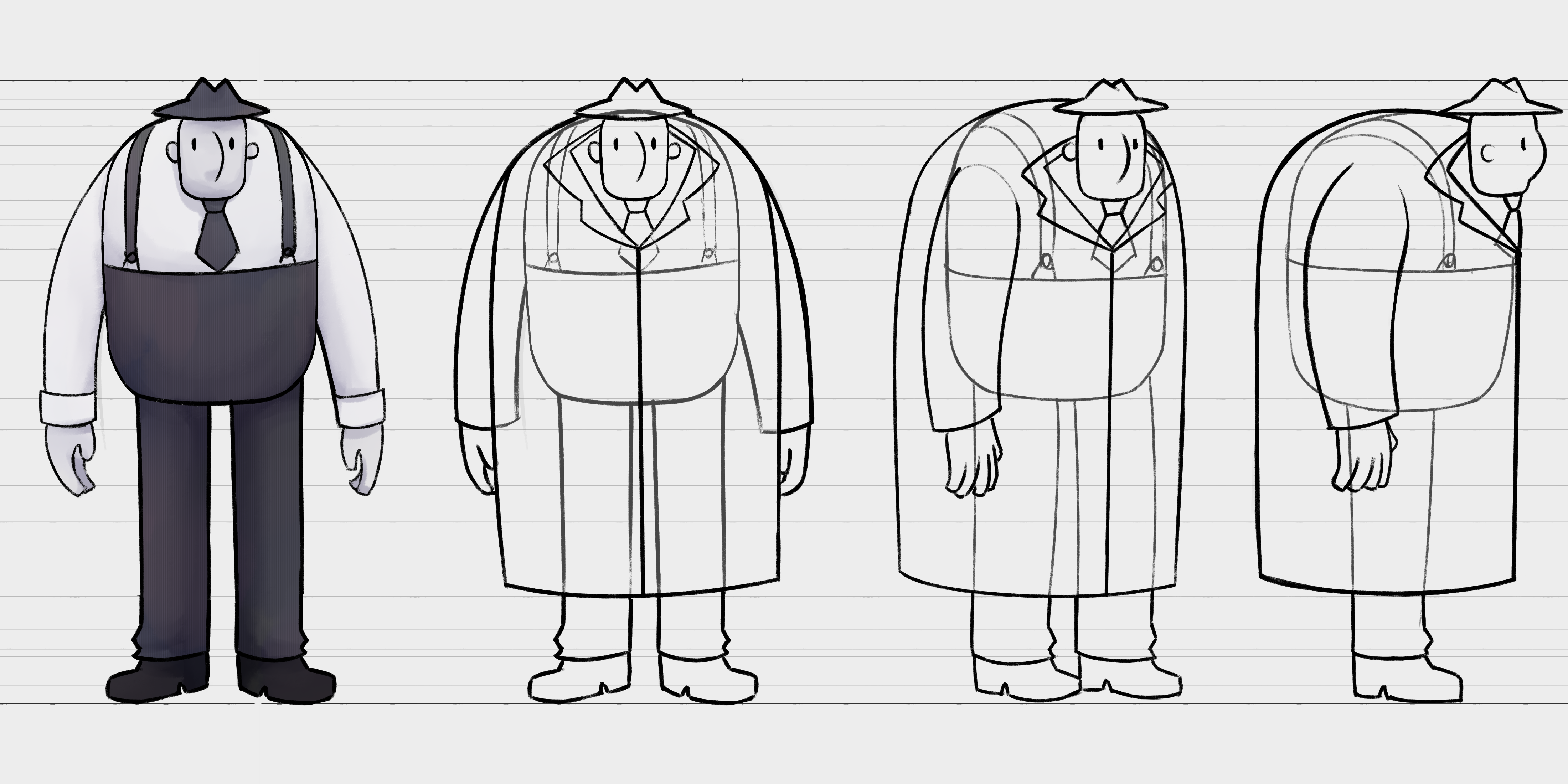 Character turnaround for my character, Clarence. No jacket.