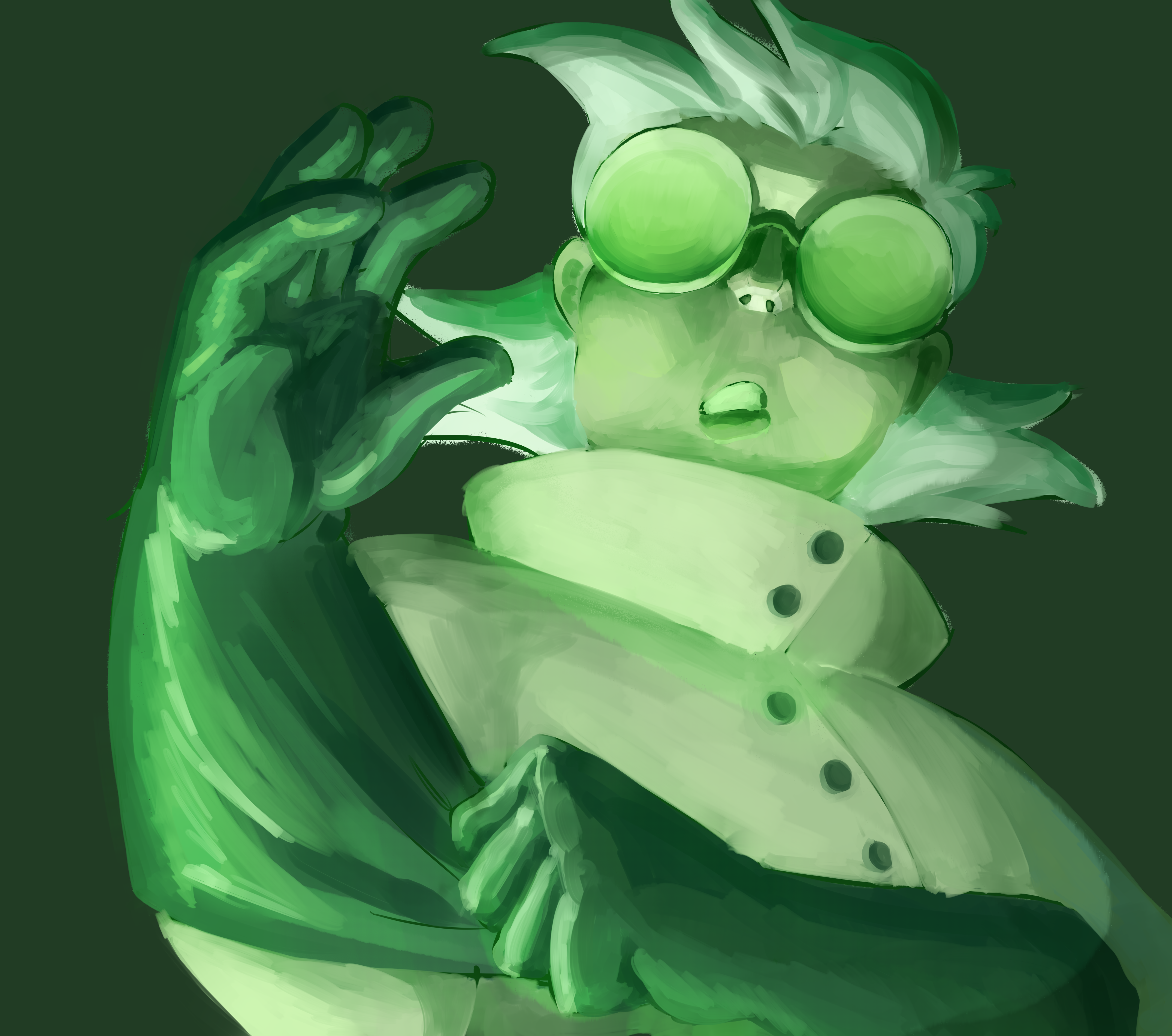 My character Quinn. A spooky mad scientist.